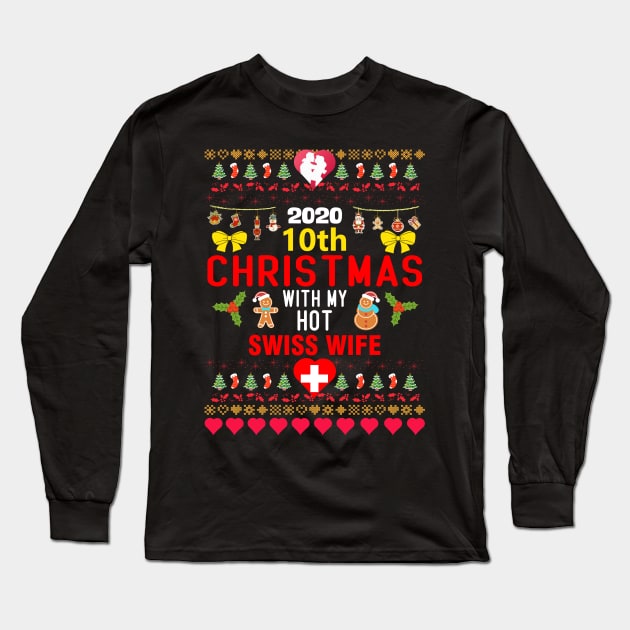 2020 10th Christmas With My Hot Swiss Wife Long Sleeve T-Shirt by mckinney